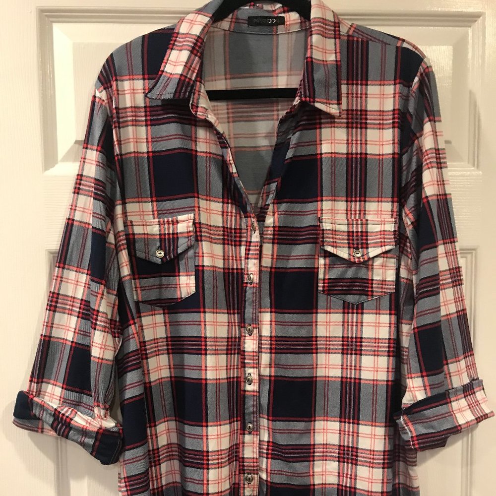 Papermoon Rolled Sleeve Top (2X)